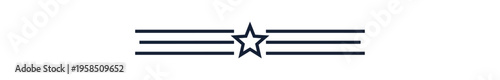 Star and bars symbol on black background simple graphic