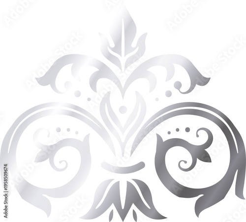 Silver ornamental design pattern creating elegant decor