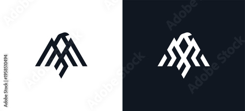 Eagle logo set design. Falcon symbol sign icon vector illustration template