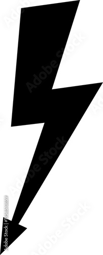 Black lightning bolt symbol representing electrical danger warning