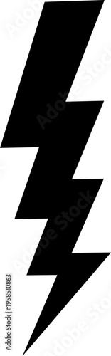 Black lightning bolt symbol representing power and energy