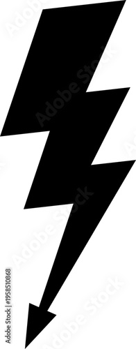 Black lightning bolt warning symbol representing electric danger