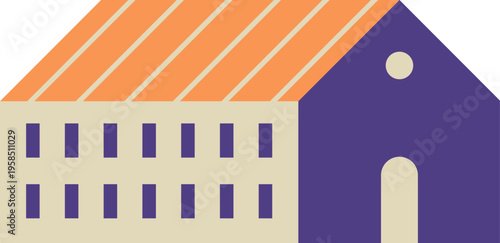 Minimalist building flat illustration displaying apartment architecture