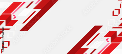 Modern abstract white banner background . Simple red diagonal geometric shapes design. Suit for corporate, business, presentation, cover, brochure, website