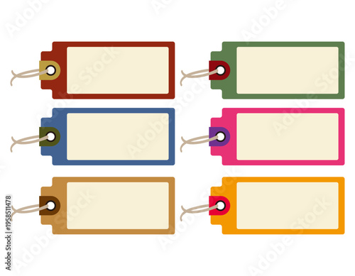 シンプルなタグのイラスト　フレーム　枠　付箋