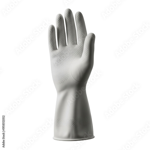 White rubber glove isolated on transparent background