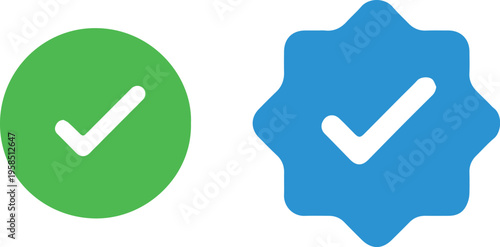 badge verification symbol set tick mark trust identity social profile