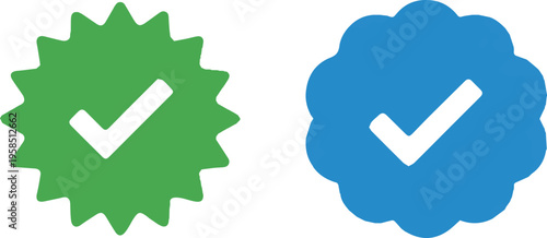 badge verification flat icon pack approval seal emblem for ui