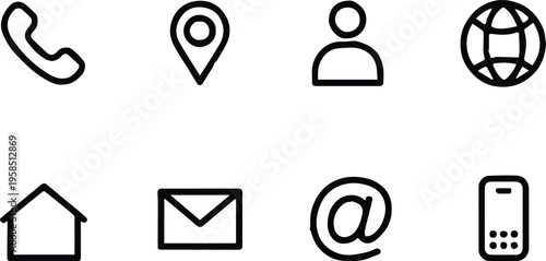 contact icons telephone location name website address email at phone