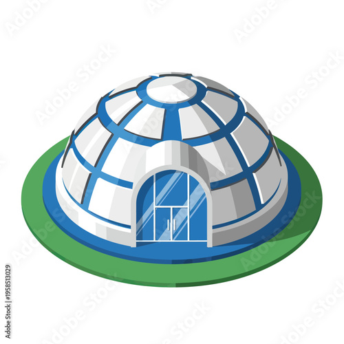 Illustration of a White Dome Structure.