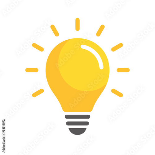 Light bulb idea icon simple yellow inspiration symbol