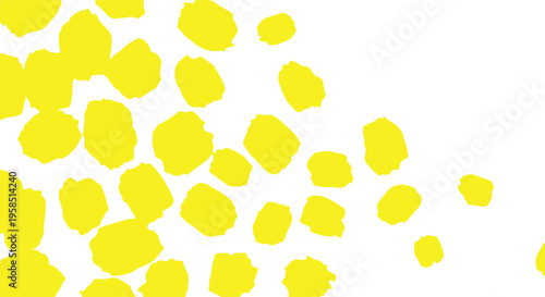 Hand drawn yellow shapes on white background artistic illustration