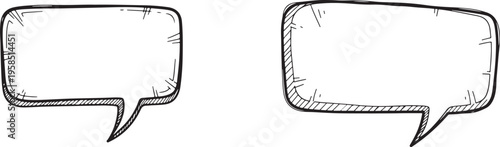 Hand drawn speech bubbles for creative communication and expression