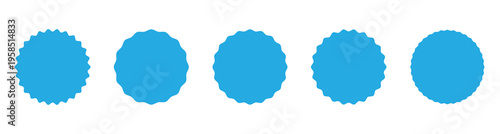 Marketing badge starburst blue vector design. Modern blue starburst marketing badge illustration. Perfect for campaigns, advertisements, and print or digital promotions. On white background. Eps10