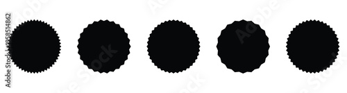 Black starburst badge shapes set. Promotional sale sticker elements for price tags and marketing design.  This starburst icon isolated on white background. Eps10