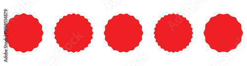 Red starburst icon set vector illustration. Starburst icon. Sunburst, star icon. Abstract starburst set isolated on white background. Vector illustration.  EPS 10