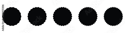 Black starburst badge shapes set. Promotional sale sticker elements for price tags and marketing design.  This starburst icon isolated on white background. Eps10