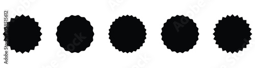  Star burst sticker vector set. Black flat price tags explosion silhouettes, starburst retro sale badge. Blank label and stickers emblem. This icons set isolated on white background. Vector Eps10