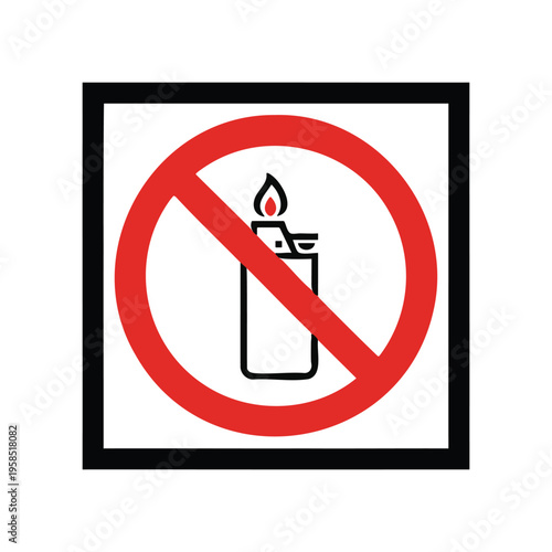 No smoking or open flame sign prohibition warning