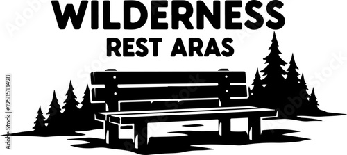 Black bench, wilderness rest area, outdoor furniture, park bench silhouette