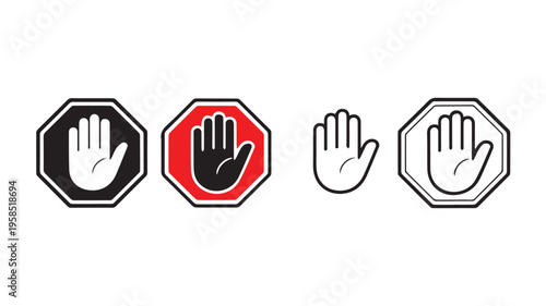 stop icon set