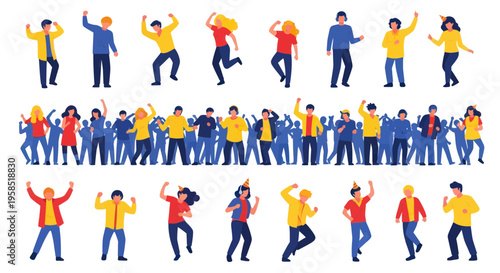 Diverse Group of People Dancing and Celebrating Together at a Party