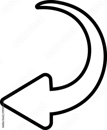 Curved Arrow Icon Group in Line Style Vector, Direction Pointer Navigation Symbol Bundle Pack, Swirl Rotate Flow Sign Silhouette Outline Design