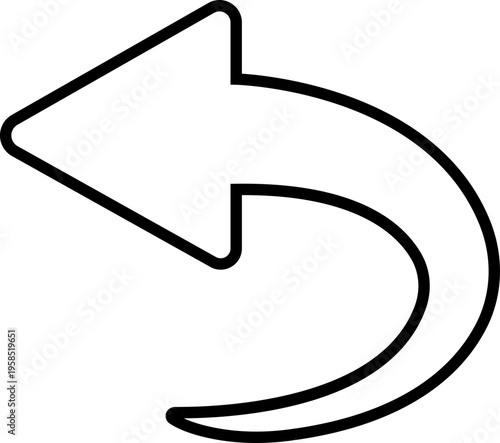 Curved Arrow Icon Group in Line Style Vector, Direction Pointer Navigation Symbol Bundle Pack, Swirl Rotate Flow Sign Silhouette Outline Design