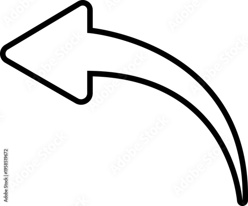 Curved Arrow Icon Group in Line Style Vector, Direction Pointer Navigation Symbol Bundle Pack, Swirl Rotate Flow Sign Silhouette Outline Design