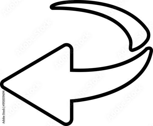 Curved Arrow Icon Group in Line Style Vector, Direction Pointer Navigation Symbol Bundle Pack, Swirl Rotate Flow Sign Silhouette Outline Design