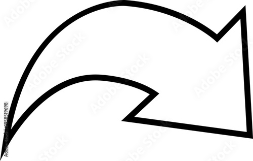 Curved Arrow Icon Group in Line Style Vector, Direction Pointer Navigation Symbol Bundle Pack, Swirl Rotate Flow Sign Silhouette Outline Design