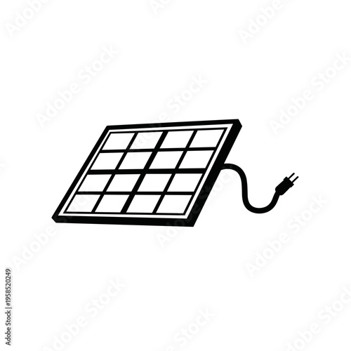 Solar panel with electric cord connected.