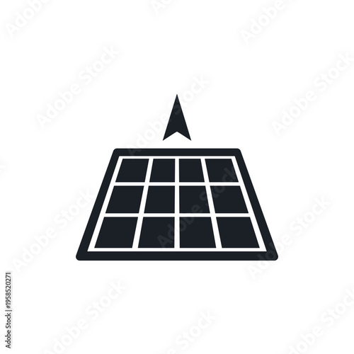 Solar panel energy icon black.