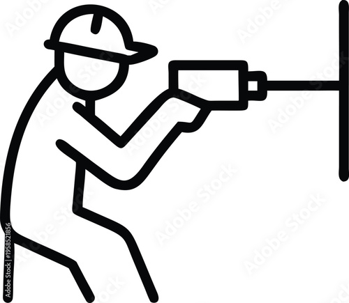 Silhouette of a man holding a gun cartoon illustration vector character