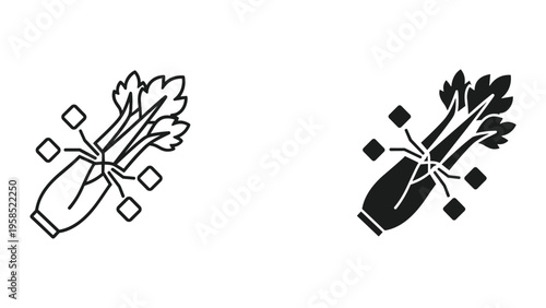 Celery Stalk Icon Food Agriculture Health Vector
