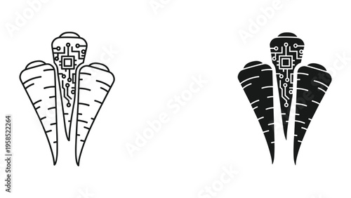 Digital Carrot Technology Integration Business Concept