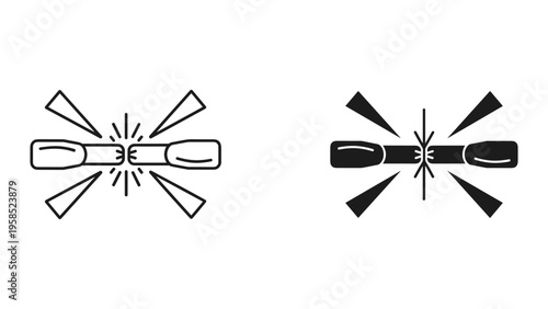 Connection Break Network Disconnect Symbol Data Line Interruption