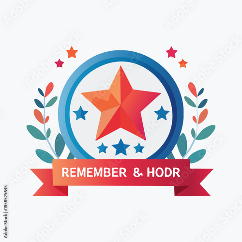 Remember and HODR Crypto Investment Badge with Star and Laurel Wreath.