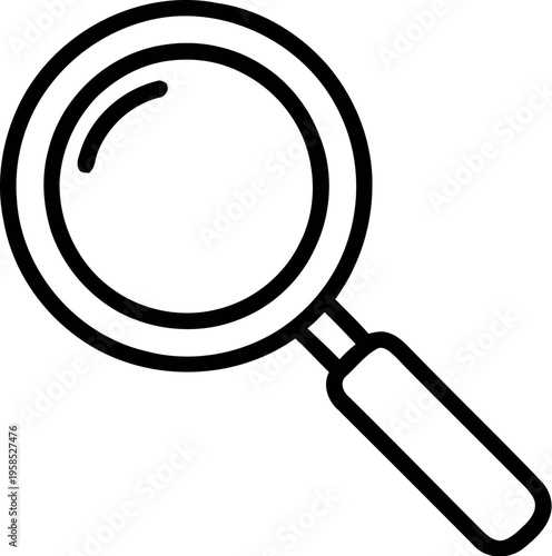 Black magnifying glass icon for search concept