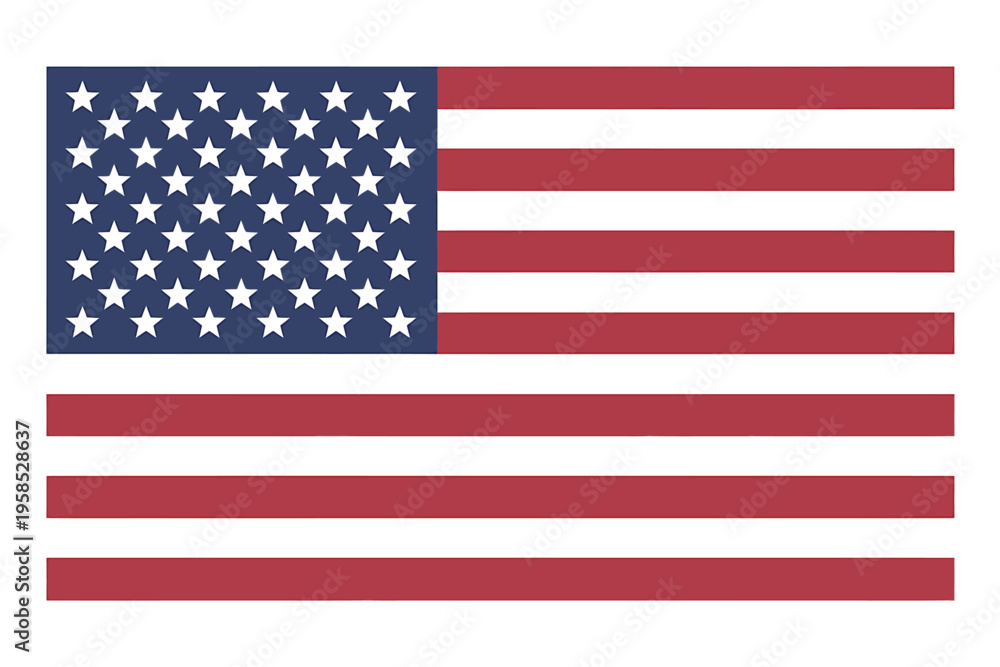 Fototapeta premium American flag with white stars and red stripes symbol