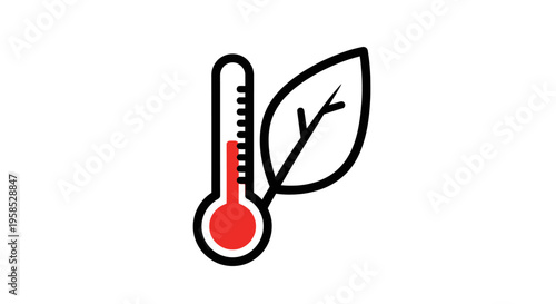 Rising temperature affects leaf on thermometer displaying climate change clearly outdoors now