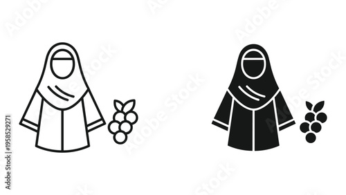 Woman Hijab Grapes Harvest Agriculture Commerce