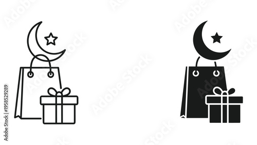 Gift Shopping Bag Crescent Star Commerce