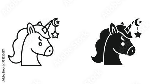Unicorn Horse Fantasy Mythical Creature Icon Symbol