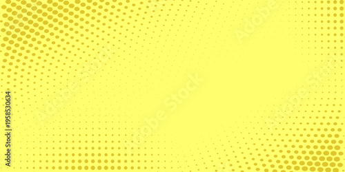 Superhero pop art background in lemon yellow color in retro comic book style, fun dotted background