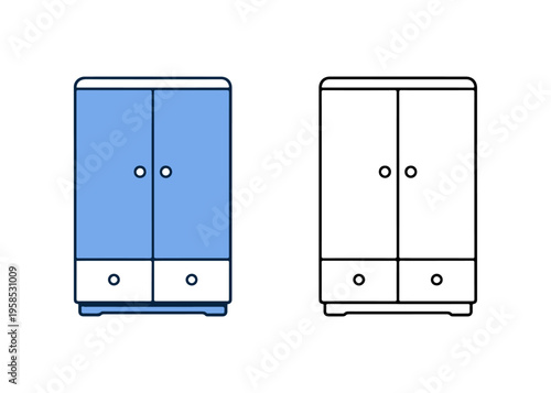 closet flat icon set
Vector flat icon set isolated on a white background