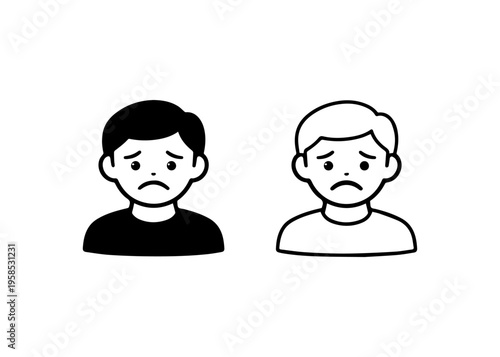 sad man flat icon set
Vector flat icon set isolated on a white background
