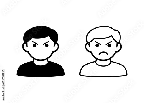 angry man flat icon set
Vector flat icon set isolated on a white background