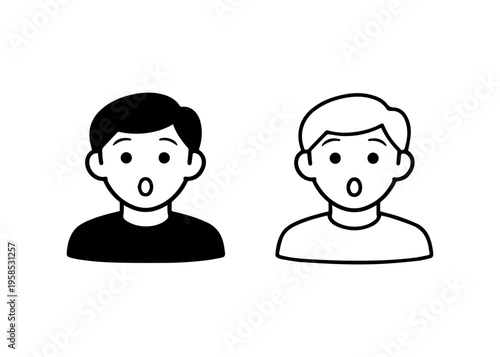 man surprised flat icon set
Vector flat icon set isolated on a white background