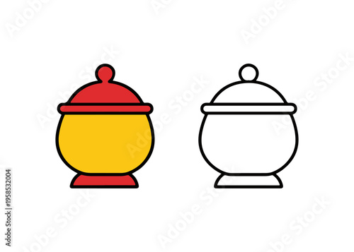 sugar bowl flat icon set
Vector flat icon set isolated on a white background